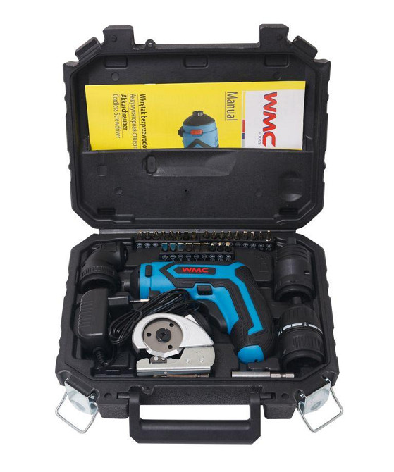 Шуруповерт акумуляторний з набором біт і аксесуарів 36пр (4V, 1.5Ah, 4Nm), в кейсі WMC TOOLS 1036 Одеса - фото 1