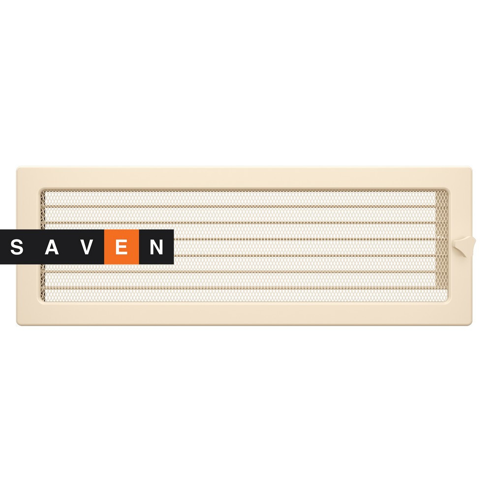 Вентиляційна решітка для каміна SAVEN 17х49 кремова з жалюзі Львів - фото 1