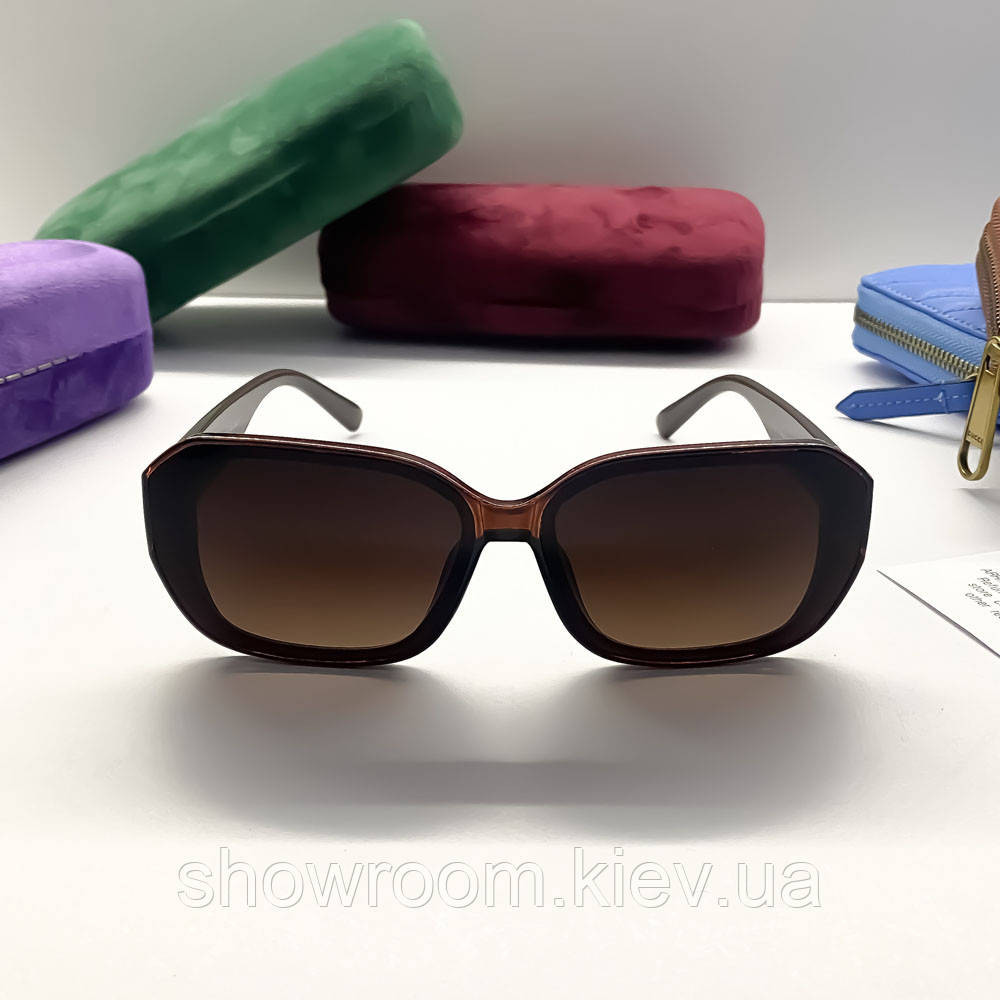 Жіночі брендові сонцезахисні окуляри GG (09160) brown Київ - фото 3