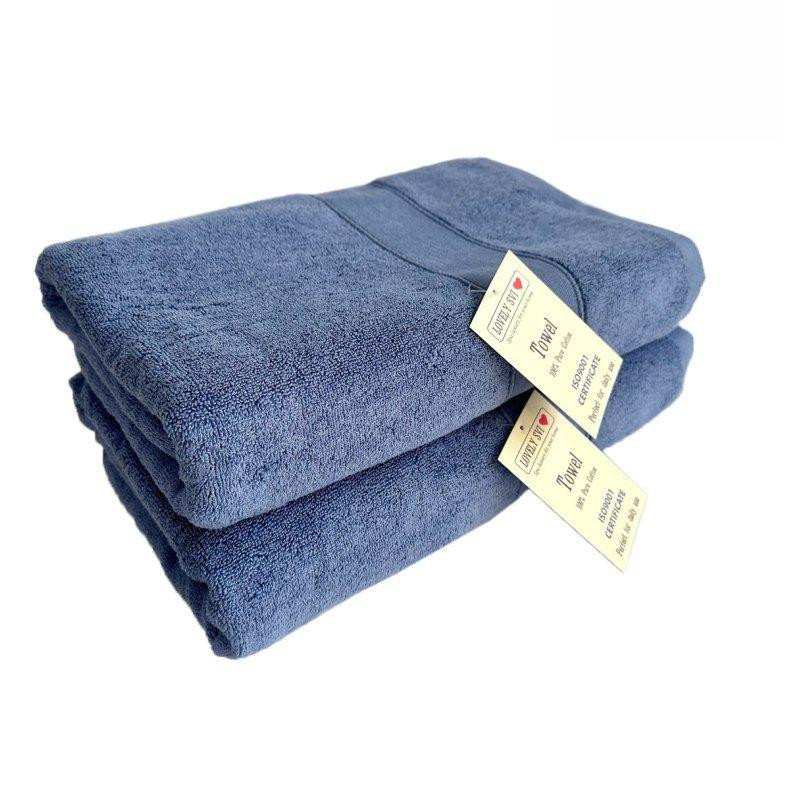 Набор Полотенец Махровых Банных (100% Хлопок) Lovely Svi 2 шт в подарочном пакете размер: 70 на 140 см Синий Киев - изображение 1