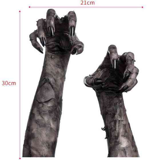 Наклейки на Хэллоуин Руки страшные 21 на 30 см серый Киев