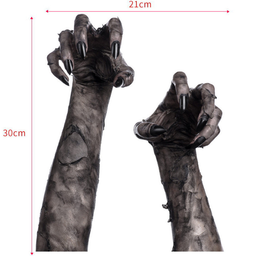 Наклейки на Хэллоуин Руки страшные 21 на 30 см серый Киев - изображение 2