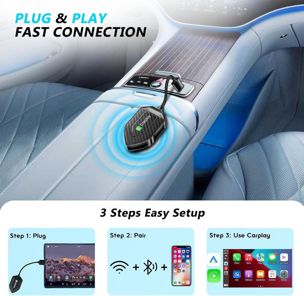 CarPlay бездротовий адаптер Android Auto, Карплей для перетворення дротого на бездротовий для авто з 2017 року Київ - фото 7