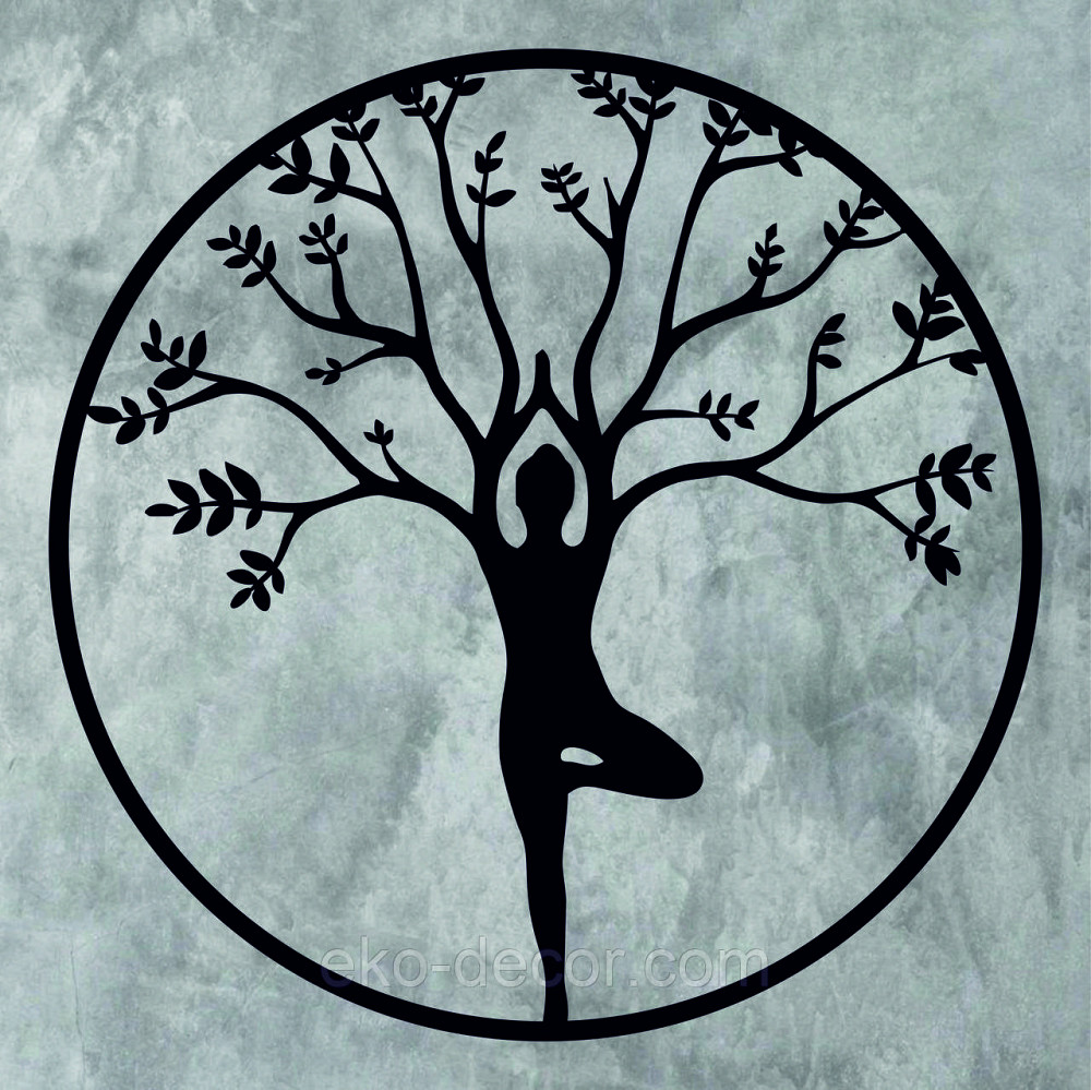 Декоративне настінне 3D Панно «ЙОГА» Декор на стіну з об'ємом 90*90 см, Чорний Київ - фото 8