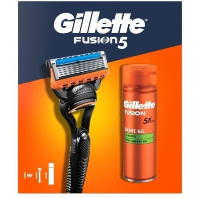 Набор косметики Gillette Станок Fusion5 с 1 сменным картриджем + Гель для бритья Fusion для чувствительной кожи 200 мл (8006530032605) Винница - изображение 2