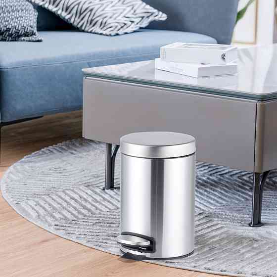 Відро для сміття з плавним закриттям кругле Mixxus Ellipse-TC0205 SS Color 5л колір нержавійка (MI7 ( 23919 ) Харьков