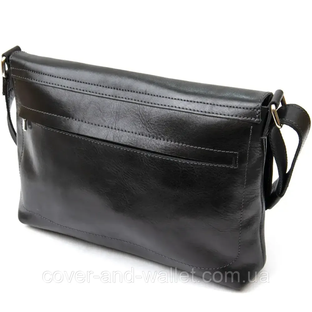 Мужская сумка мессенджер горизонтального типа из гладкой кожи Grande Pelle 753610 Киев - изображение 3