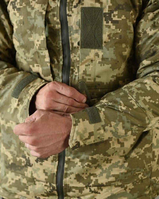 Тактическая куртка мужская пиксель бушлат теплая на подкладке держит тепло тела с капюшоном S Одесса - изображение 18