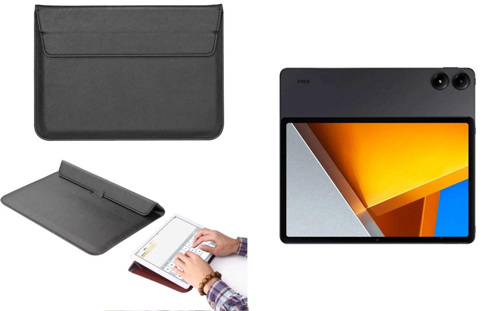 Чохол-конверт VitoCase для Xiaomi Poco Pad, з функцією підставки для планшета Чорний Київ - фото 1