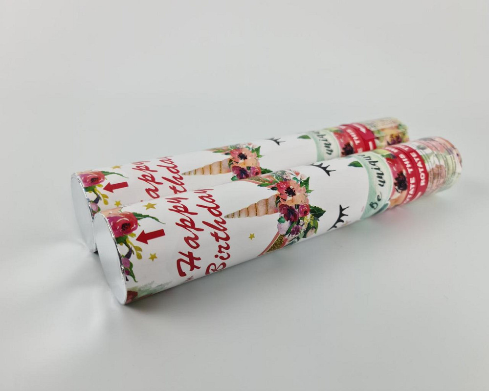 Хлопушка пневматическая Единорог цветы, длина 30 см 4830-02 (1 пачка) Харьков - изображение 4