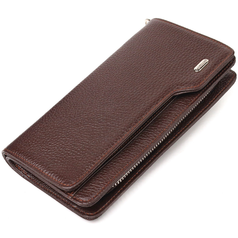 Оригинальное портмоне клатч из натуральной кожи CANPELLINI 21537 Коричневое Киев - изображение 1