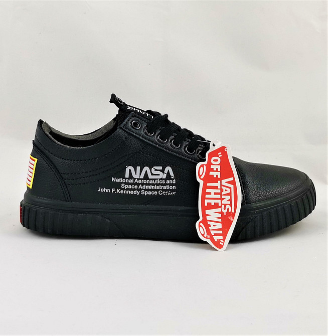 Кросівки NASA Shuttle Ванс Чорні Шкіряні Кеди Венси (розміри: 39,42) Дніпро - фото 3