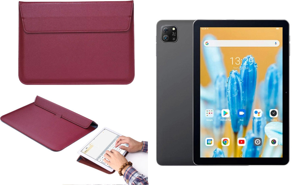 Чехол-конверт VitoCase для Blackview Oscal Pad 70, с функцией подставки для планшета Бордовый Киев - изображение 1