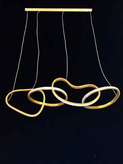 Светодиодная люстра 4 Кольца PJ857 (100см) Золотистая Винница - изображение 4