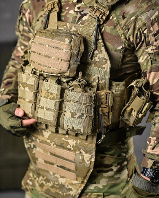 Плитоноска 4 швидкі скидання з напашником Cordura піксель ДЛ63965 Одеса - фото 6