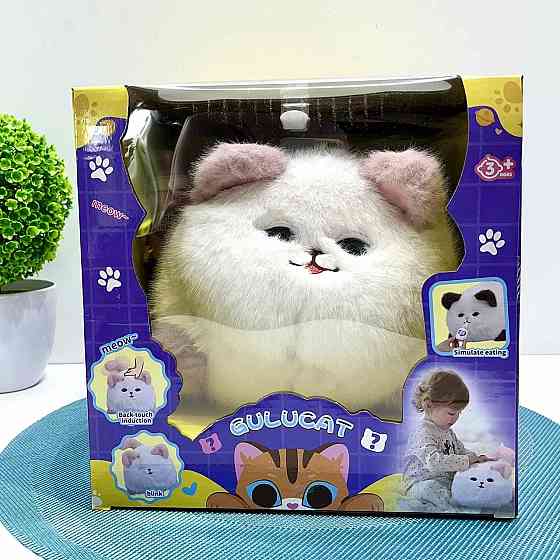 Кошеня інтерактивне Cute Cat виляє хвостиком звукові ефекти Білий з рожевим (933-103 E) Чернігів