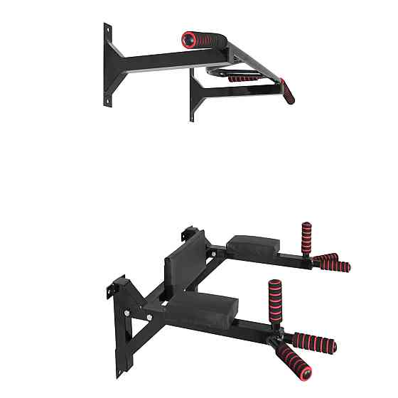 Турник брусья пресс стационарный 3 в 1 KZ-552 Спортивные стенки и турники для дома Черный Киев