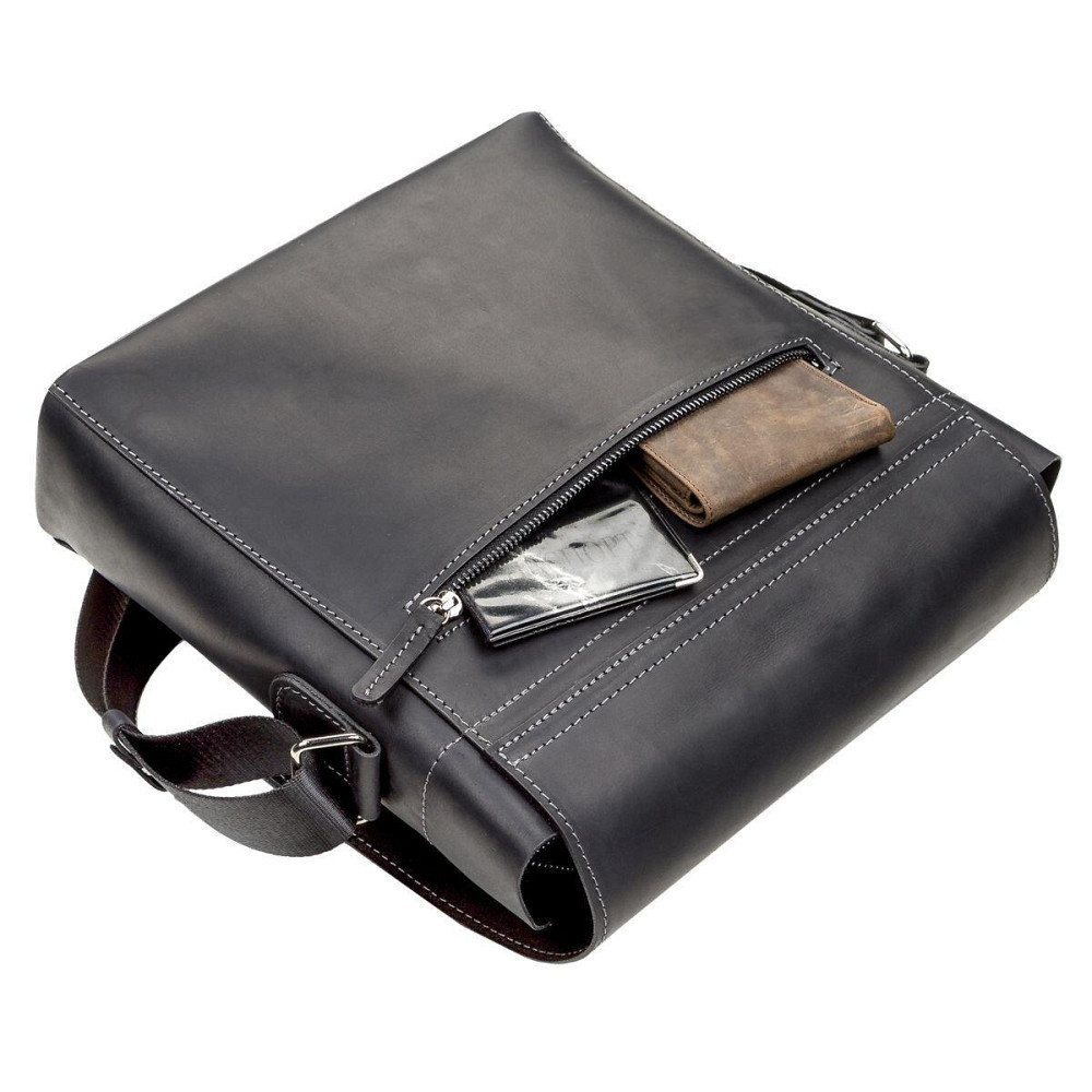 Сумка мужская кожаная Черная (SHVIGEL) Киев - изображение 11