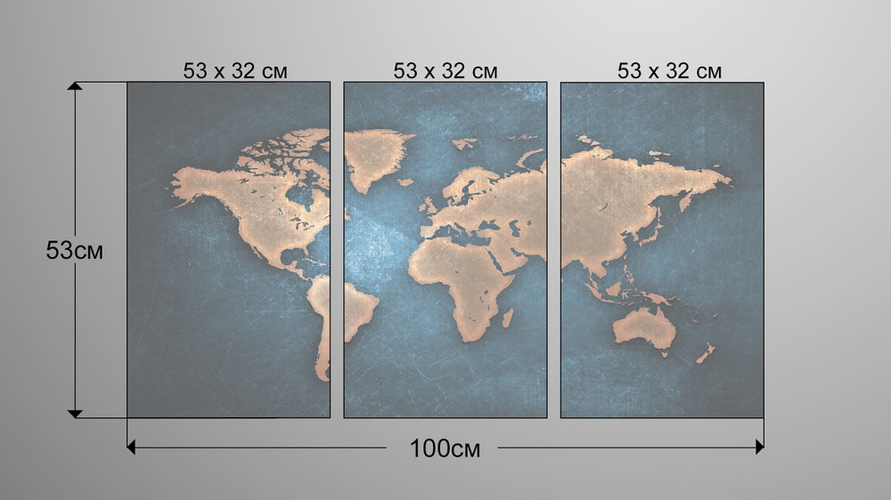 Модульна картина Карта світу Аrt-142_3А Київ - фото 3