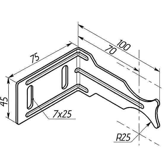 Комплект кронштейнов радиатора CRISTAL NR-1012W угловой белый 100x77x47мм (пар.2шт.) (000027651) Киев