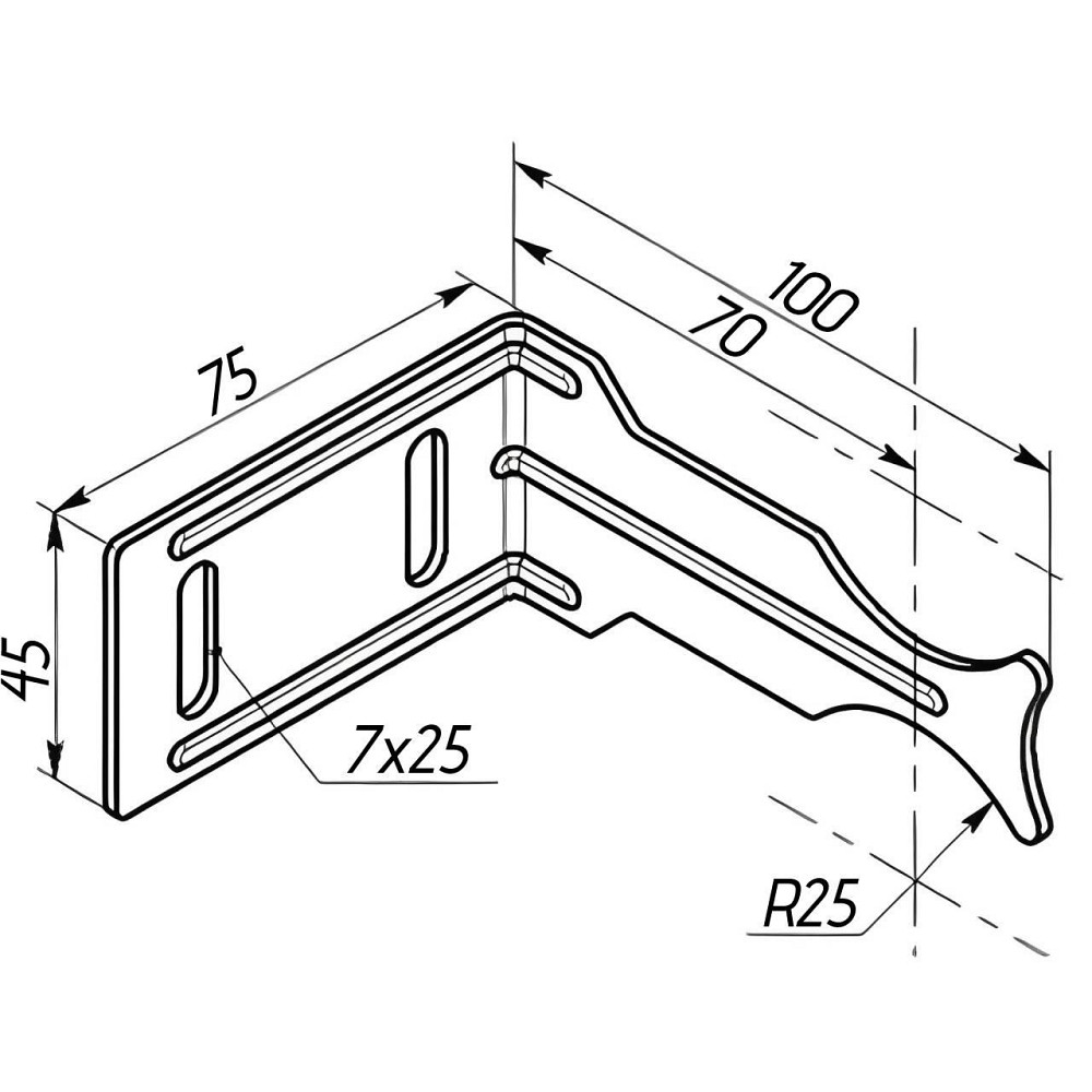 Комплект кронштейнов радиатора CRISTAL NR-1012W угловой белый 100x77x47мм (пар.2шт.) (000027651) Киев - изображение 2
