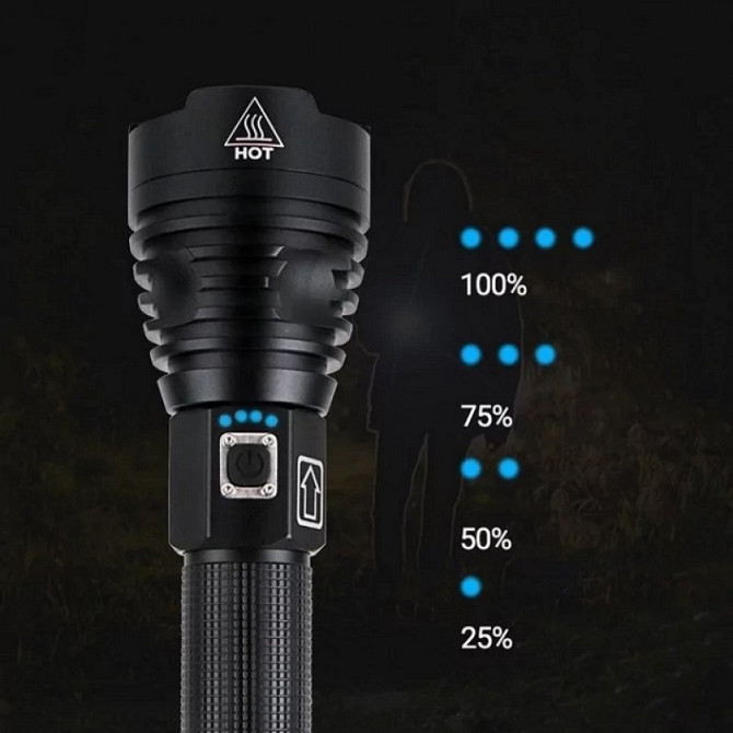 Ліхтарик ручний акумуляторний BL 601 P90 2*26650 battery + USB CHARGE 8135 3 режими роботи Київ - фото 4
