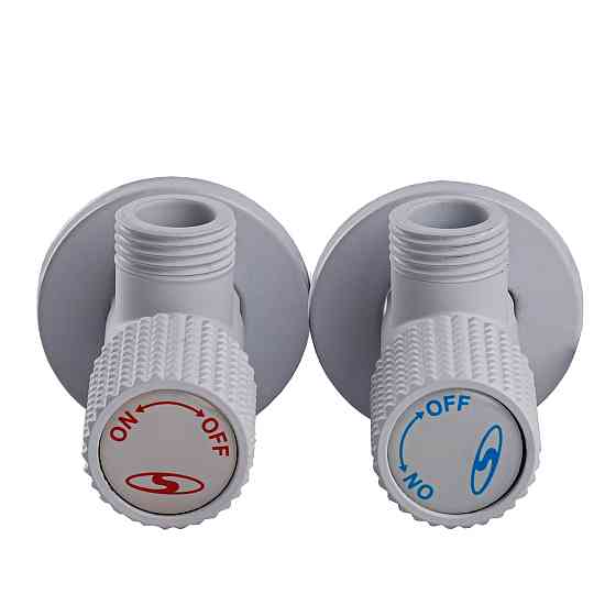 !!Набір кранів кутових кераміка SOLOMON EXCLUSIVE 1/2″X1/2″ 9889 WW (White/White) (комплект2шт.) Киев