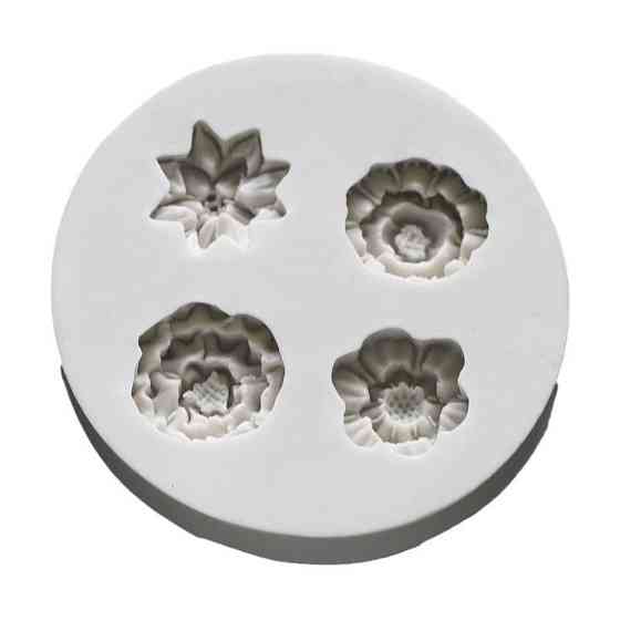 Молд силиконовый Цветочки 70 мм серый Киев