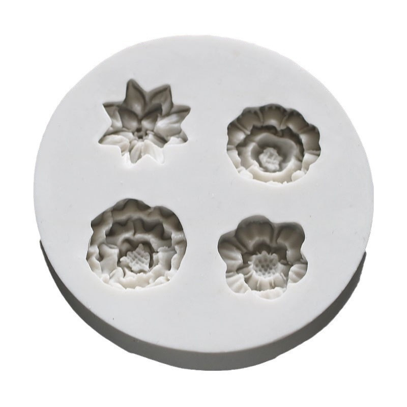 Молд силиконовый Цветочки 70 мм серый Киев - изображение 4