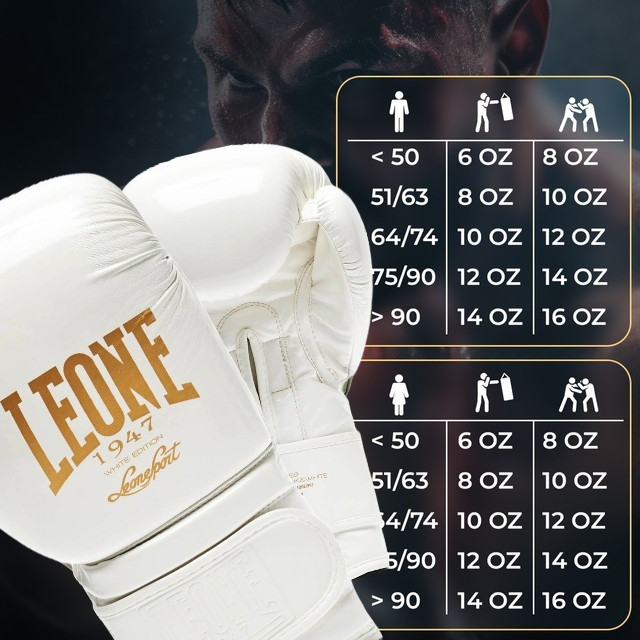 Боксерские перчатки Leone GN059W White/Gold 12 унций (капу в комплекте) Киев - изображение 10
