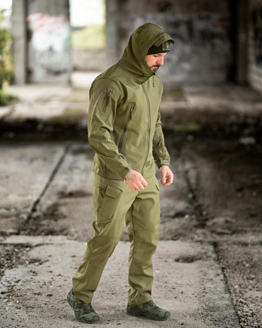 Демисезонный тактический костюм софшел TIGER олива ПП8241 Одесса - изображение 3