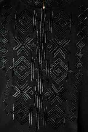 Вишиванка для хлопчиків, лляна, чорна, топ Київ