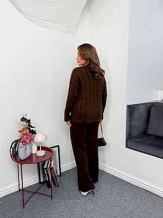 Жіночий базовий в'язаний костюм двійка машинна в'язка з ангорою Одеса