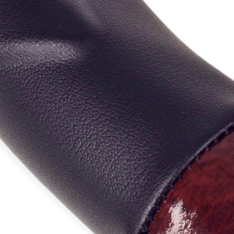 Чехол s кожзам (35 - 37 см) черный 2 вставки под дерево, 2 рефленные руля Мукачево - изображение 3