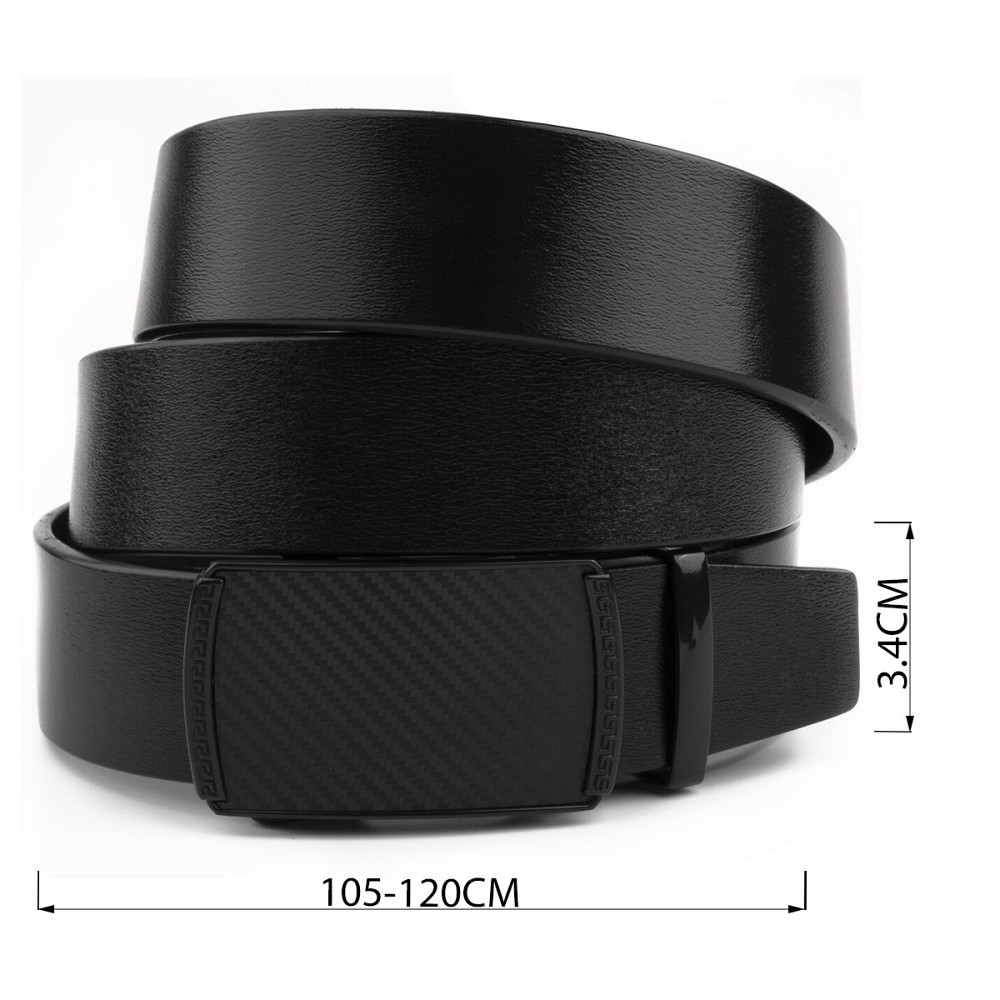 Мужской ремень из кожи с автоматической пряжкой мозаика Vintage 20283 Черный Киев - изображение 4