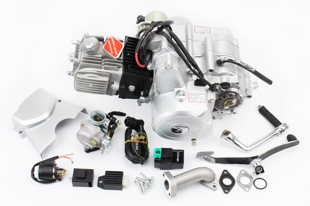 Двигун мопедний в зборі 110куб (Delta) - "механіка" + карбюратор, комутатор, котушка, реле: поворотів, стартера, напруги (без нап. KANUNI) Киев - изображение 1