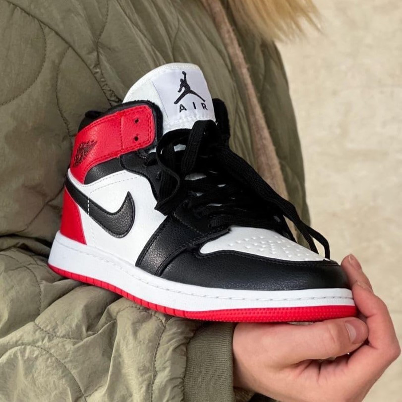 Кроссовки Nike AIR Jordan Белые Красные Мужские Черные Джорданы Высокие Найк (размеры: 41,42,43,44,45) Днепр - изображение 7