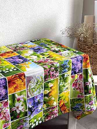 Ecotton Скатертина Ecotton 150х200 см бавовняна з рогожки Весняні квіти (11550\1) Коломия