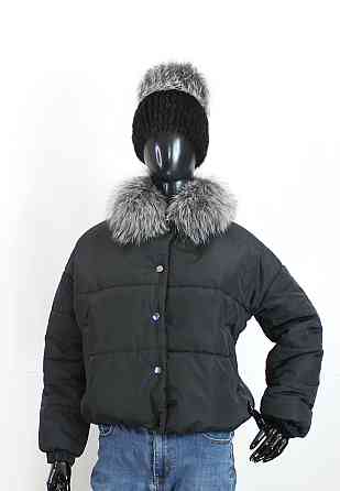 Демисезонная женская куртка з меховым воротним Черный 44 Харьков