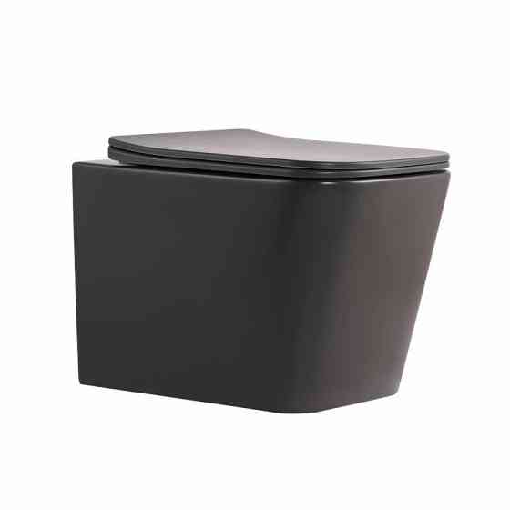 Унітаз підвісний Qtap Tern Ultra Quiet 520×345×325 мм, Anthracite, із сидінням Slim Duroplast/Soft-close/Quick Release Київ