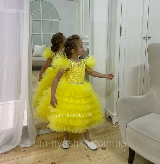 Желтое нарядное платье на девочку костюм Солнышко, Цыпленок, Уточка, Одуванчик Кривой Рог - изображение 2
