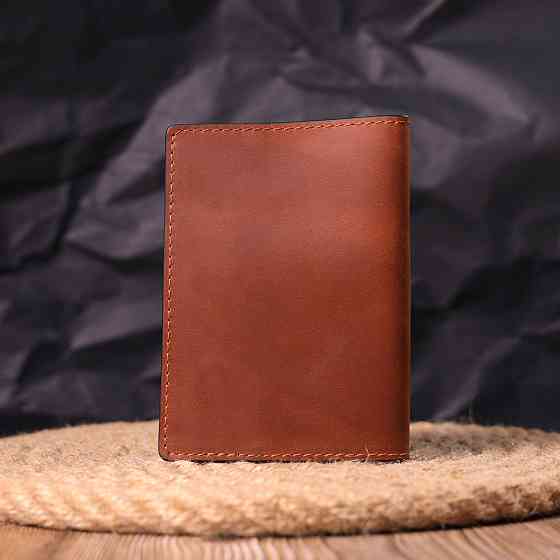 Цікава обкладинка на паспорт із вінтажної шкіри Слава ЗСУ GRANDE PELLE 16727 Світло-коричнева Київ