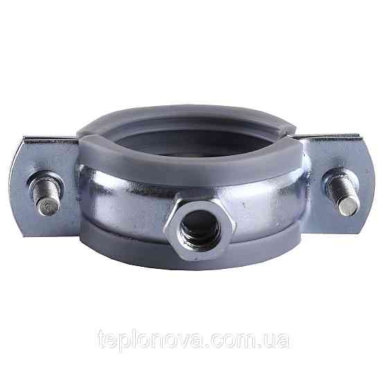 Хомут у зборі CR 1" (32-37 мм) з гвинтом-шурупом 8*80 і дюбелем у уп., сірий Чернівці