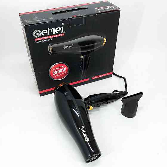 Фен для жорсткого волосся Gemei GM 1765 2800 Вт, Зручний фен для TY-236 укладання волосся Київ
