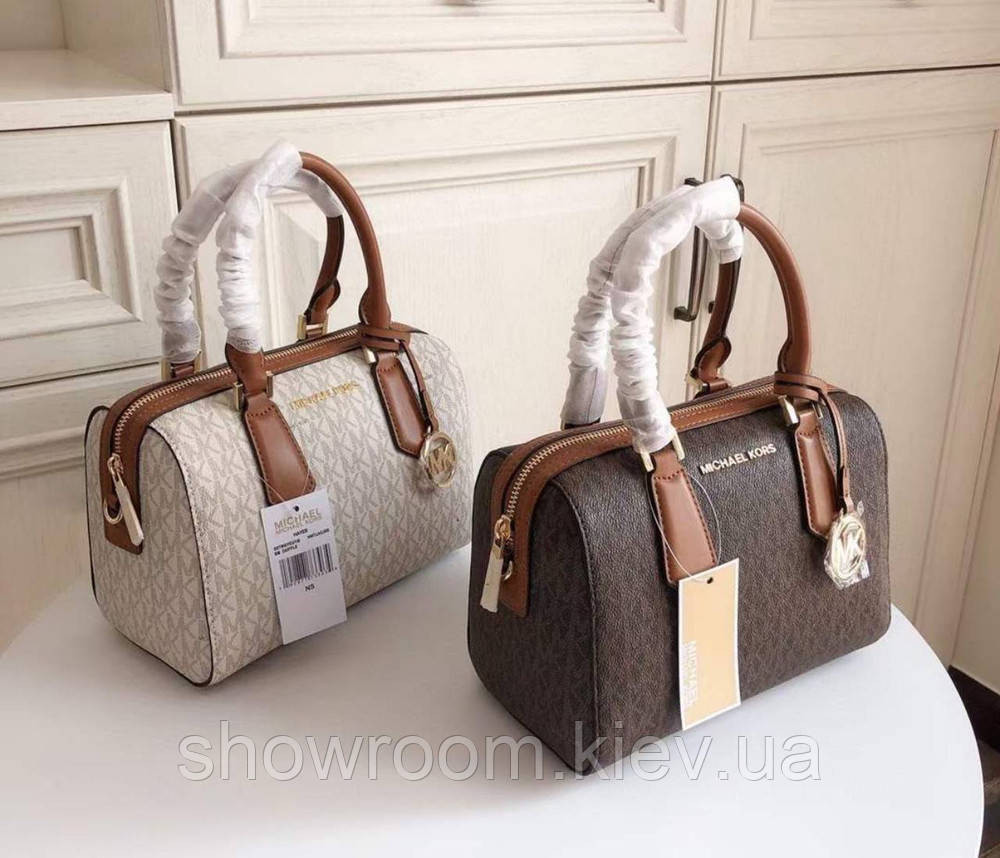 Брендовая женская сумочка саквояж MK Hayes Duffle brown Киев - изображение 8