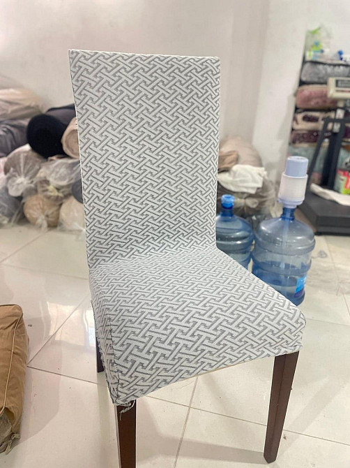 Универсальный натяжной чехол накидка на стул со спинкой натяжной жаккард абстракция Royan Турция сві Белая Церковь - изображение 2