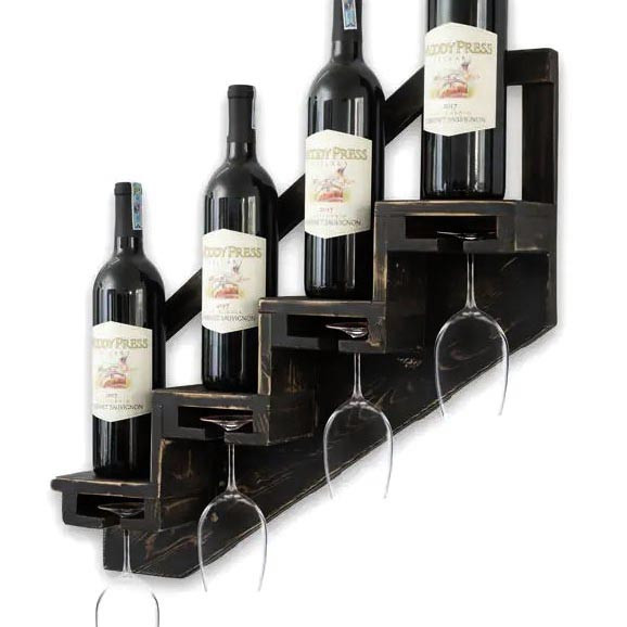 Настінна винна полиця "Таянагі" венге Миколаїв - фото 1