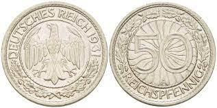 Німеччина 50 пфеннігів 1931 F-VF A Веймарська республіка Полтава - фото 1