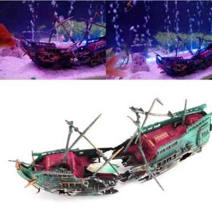 Декор для акваріума Затонулий корабель без коробки розмір 24*12см, пластик Київ