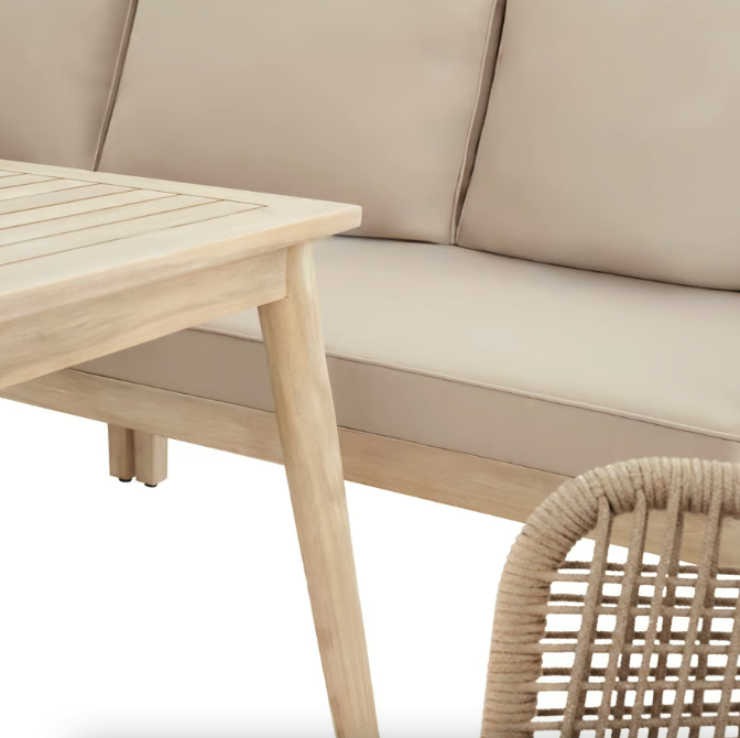 Набір садових меблів зі столом і кріслами для дому, саду, дачі, комфортна зона відпочинку Di Volio Albenga бежевий Київ - фото 4